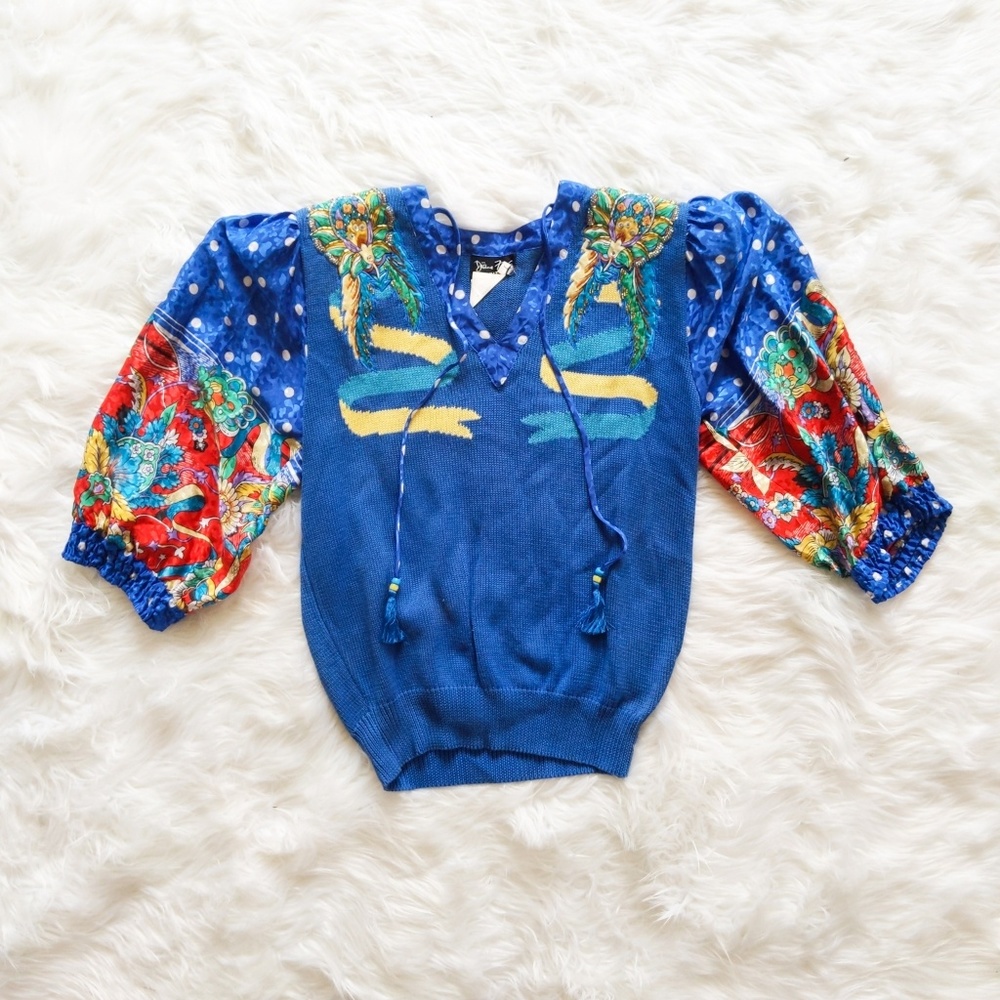 Diane Freis Knits 80s vintage colorful sweater